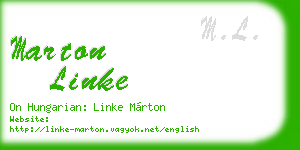 marton linke business card